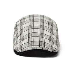 Check Pattern Flat Cap with Contrast Lining