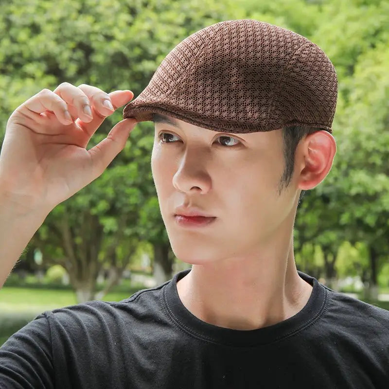 Breathable Mesh Flat Cap with Lightweight Build