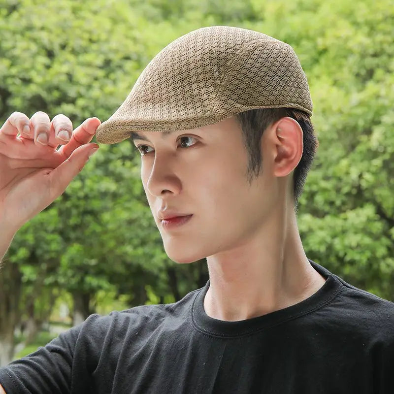 Breathable Mesh Flat Cap with Lightweight Build