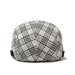 Check Pattern Flat Cap with Contrast Lining
