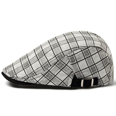 Check Pattern Flat Cap with Contrast Lining